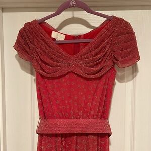 Vintage excellence dress red gold Size Small